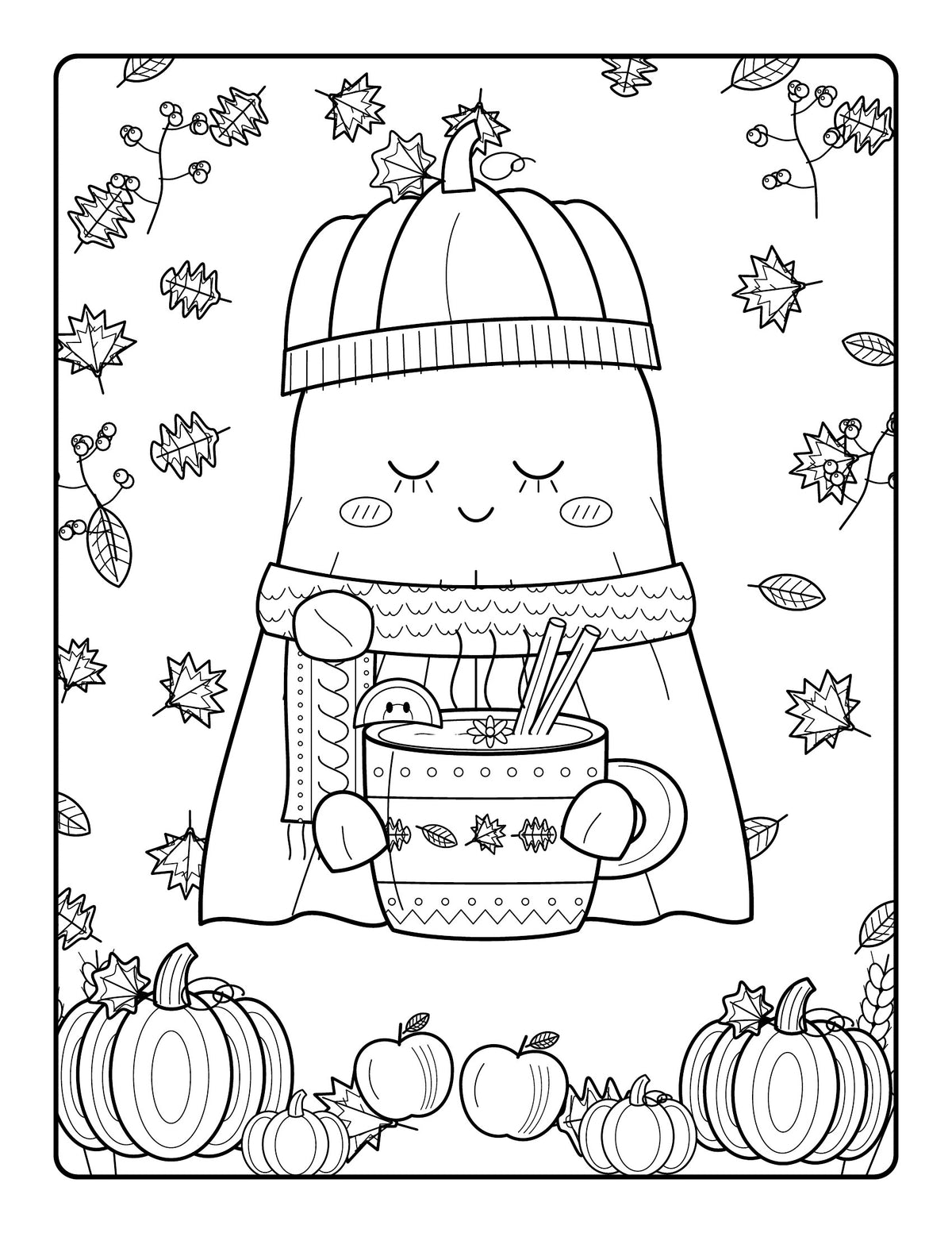Fall Ghost Cutie Coloring Book