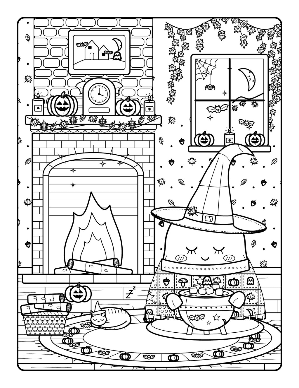 Fall Ghost Cutie Coloring Book