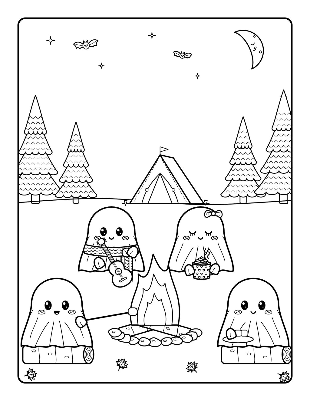 Fall Ghost Cutie Coloring Book
