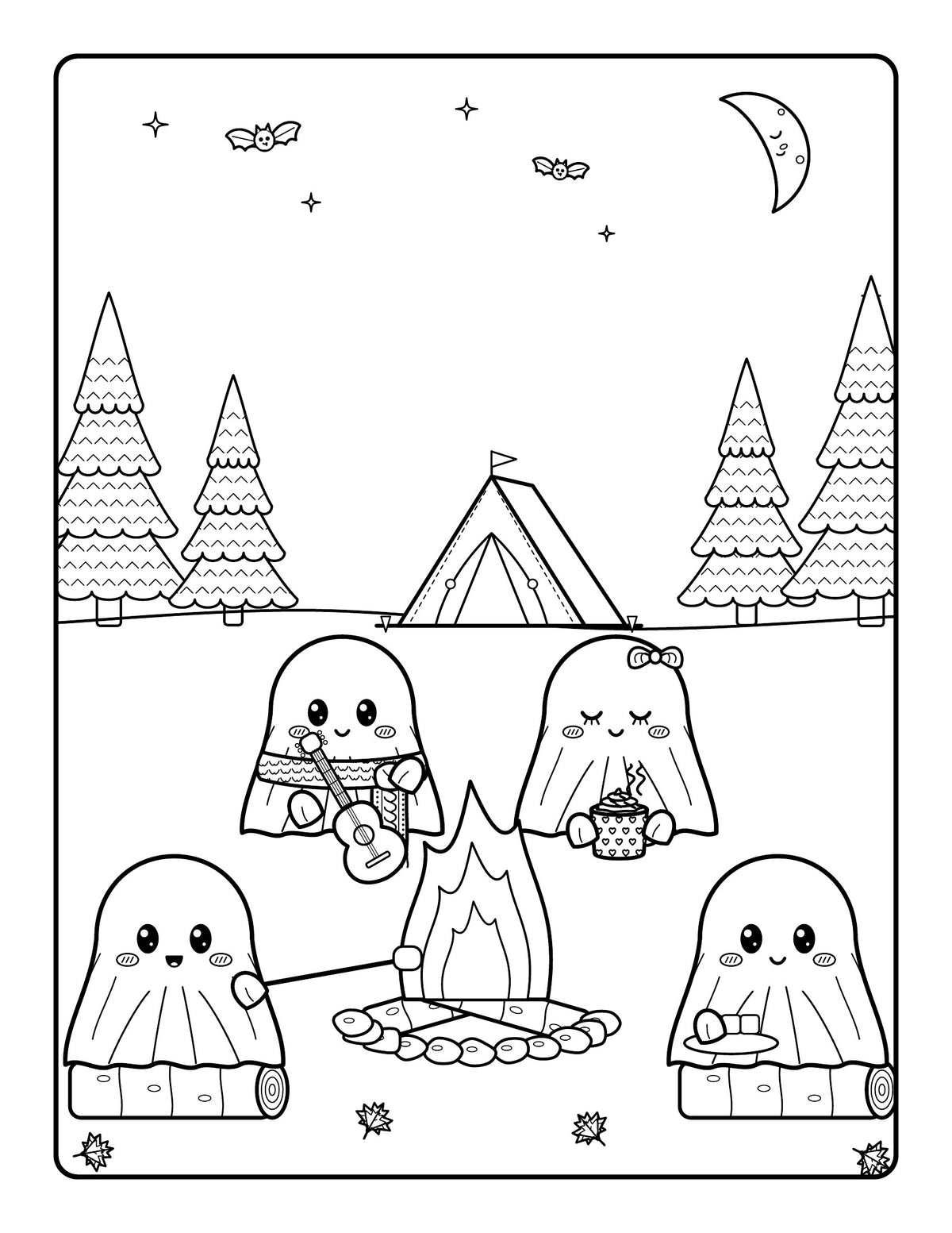 Fall Ghost Cutie Coloring Book
