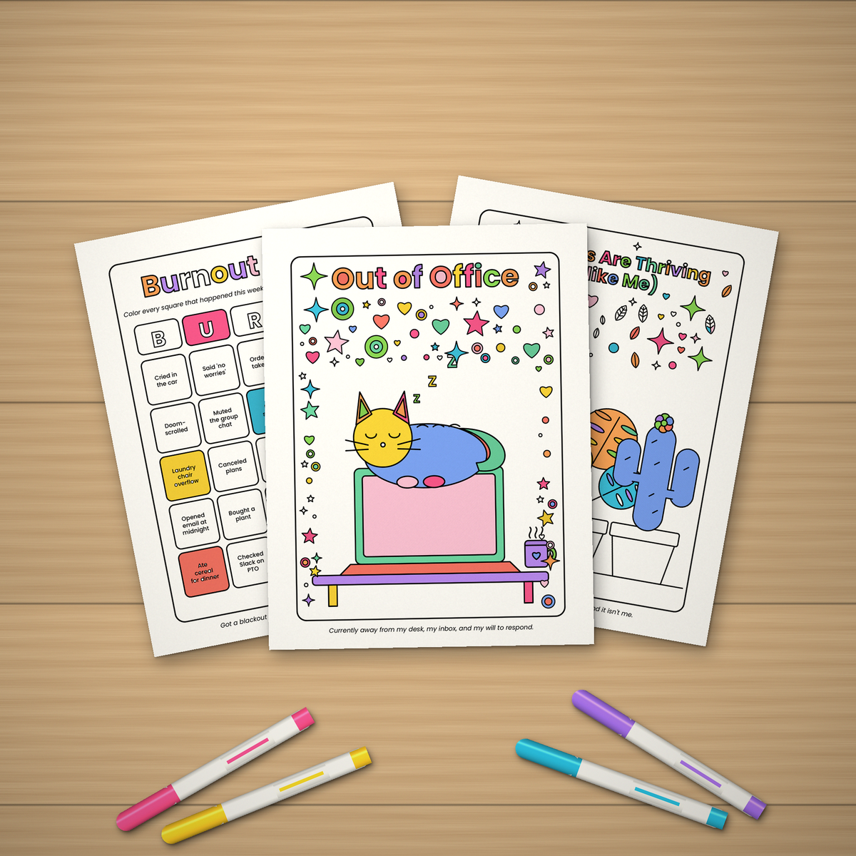 The Millennial Burnout Coloring Book