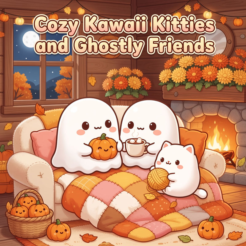 Cozy Kawaii Kitties and Ghostly Friends