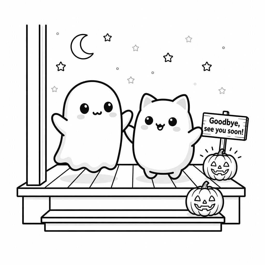 Cozy Kawaii Kitties and Ghostly Friends